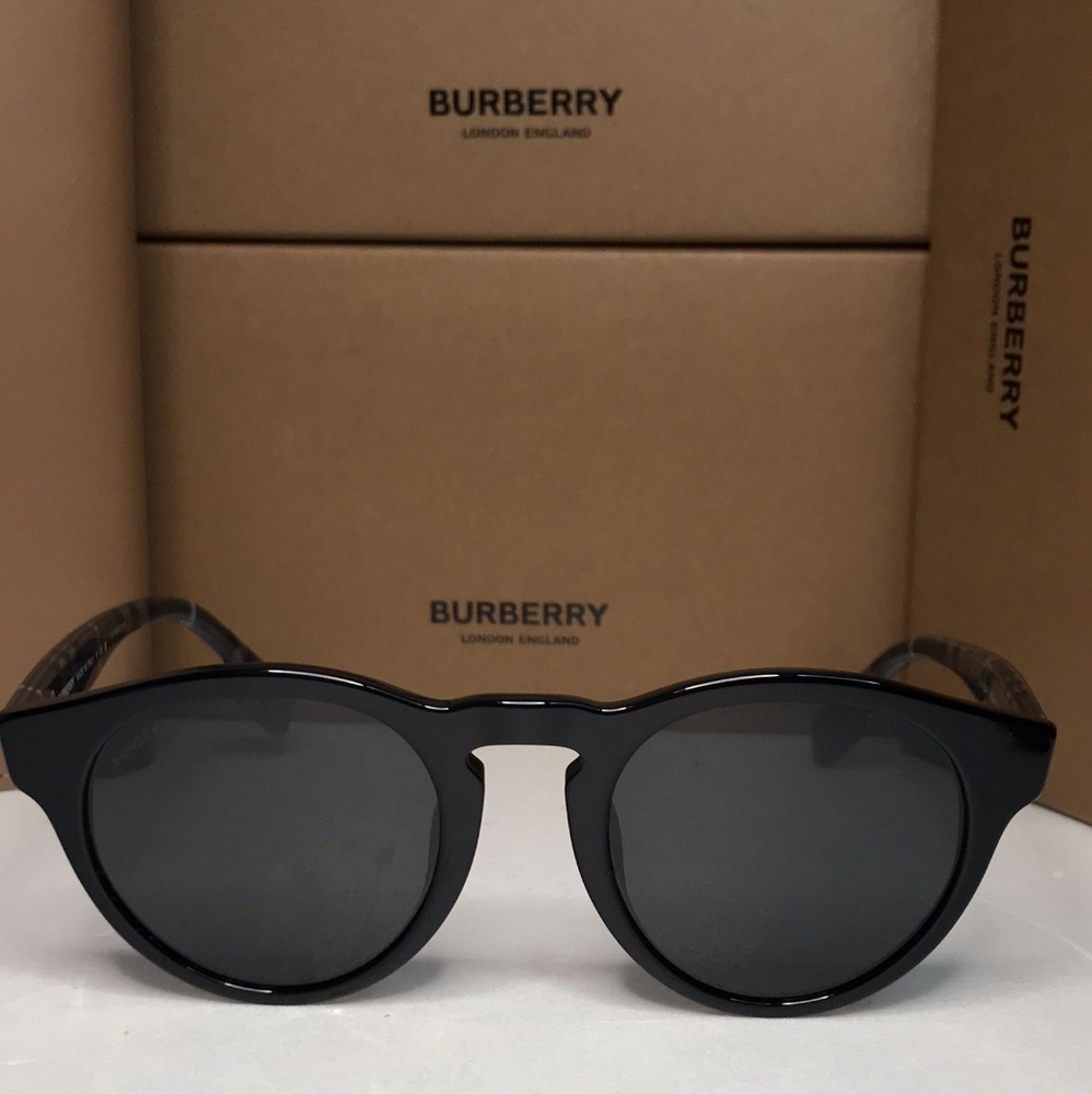 New - 💯 Original  BURBERRY BE4359 REID Black  Round  sunglasses - Picture 5 of 12